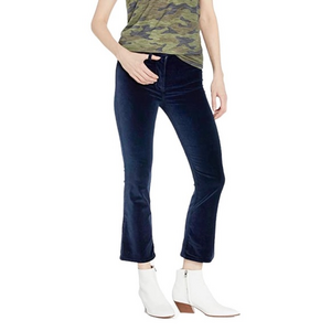 Hudson Brix Velvet High‎ Rise Navy Blue Cropped Bootcut Flare Jeans Pants